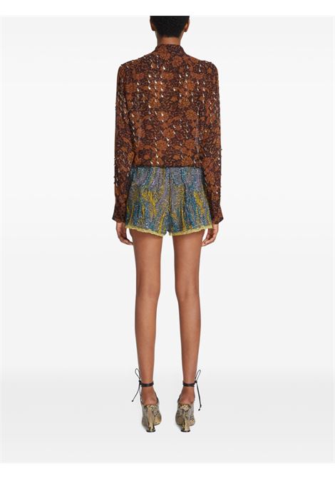 Camicia Chowy a fiori in marrone dries van noten - uomo DRIES VAN NOTEN | 2510107631011704